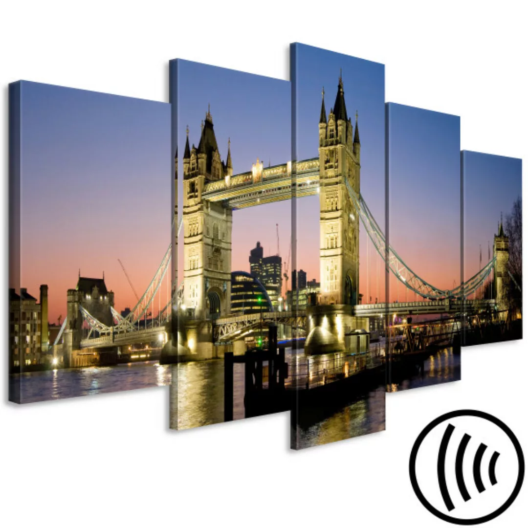 Bild auf Leinwand London: Tower Bridge (5 Parts) Wide XXL günstig online kaufen