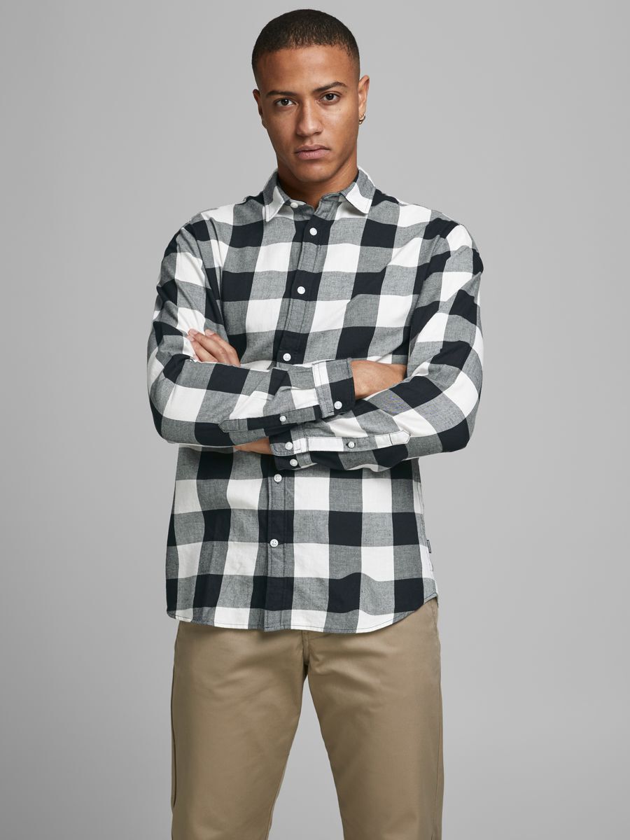 Jack & Jones Herren Freizeit Hemd JJEGINGHAM TWILL - Slim Fit günstig online kaufen