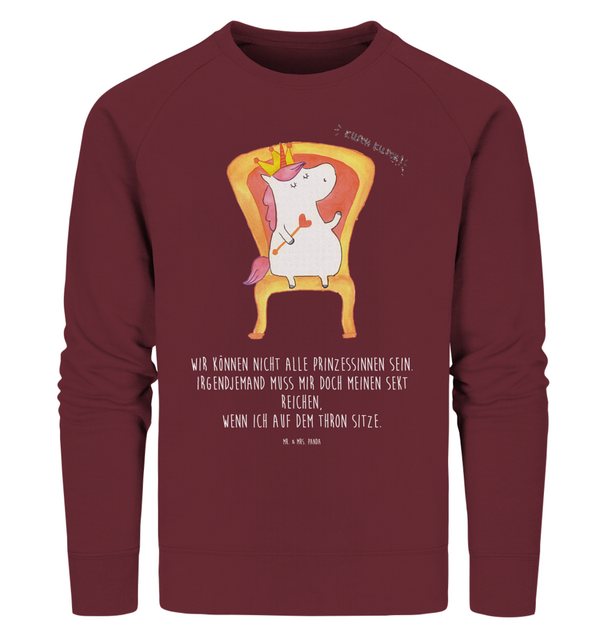 Mr. & Mrs. Panda Longpullover Größe M Einhorn König - Burgundy - Geschenk, günstig online kaufen