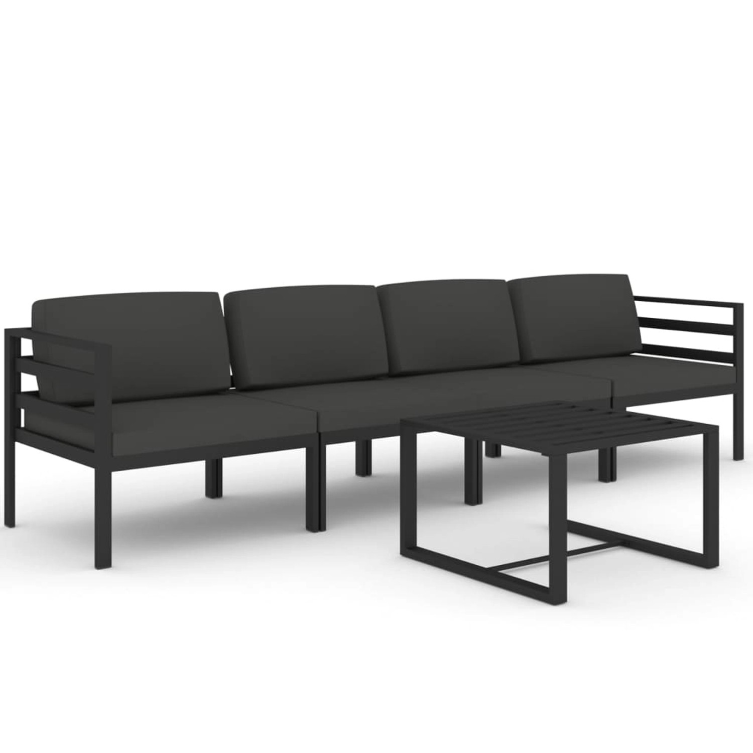 Vidaxl 5-tlg. Garten-lounge-set Mit Kissen Aluminium Anthrazit günstig online kaufen