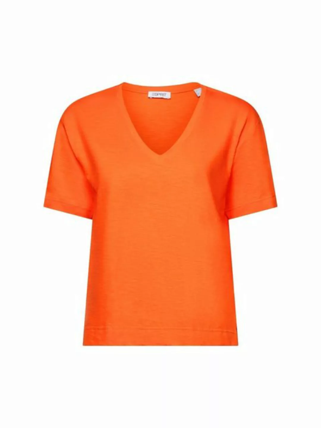 Esprit T-Shirt Slub-T-Shirt mit V-Ausschnitt (1-tlg) günstig online kaufen