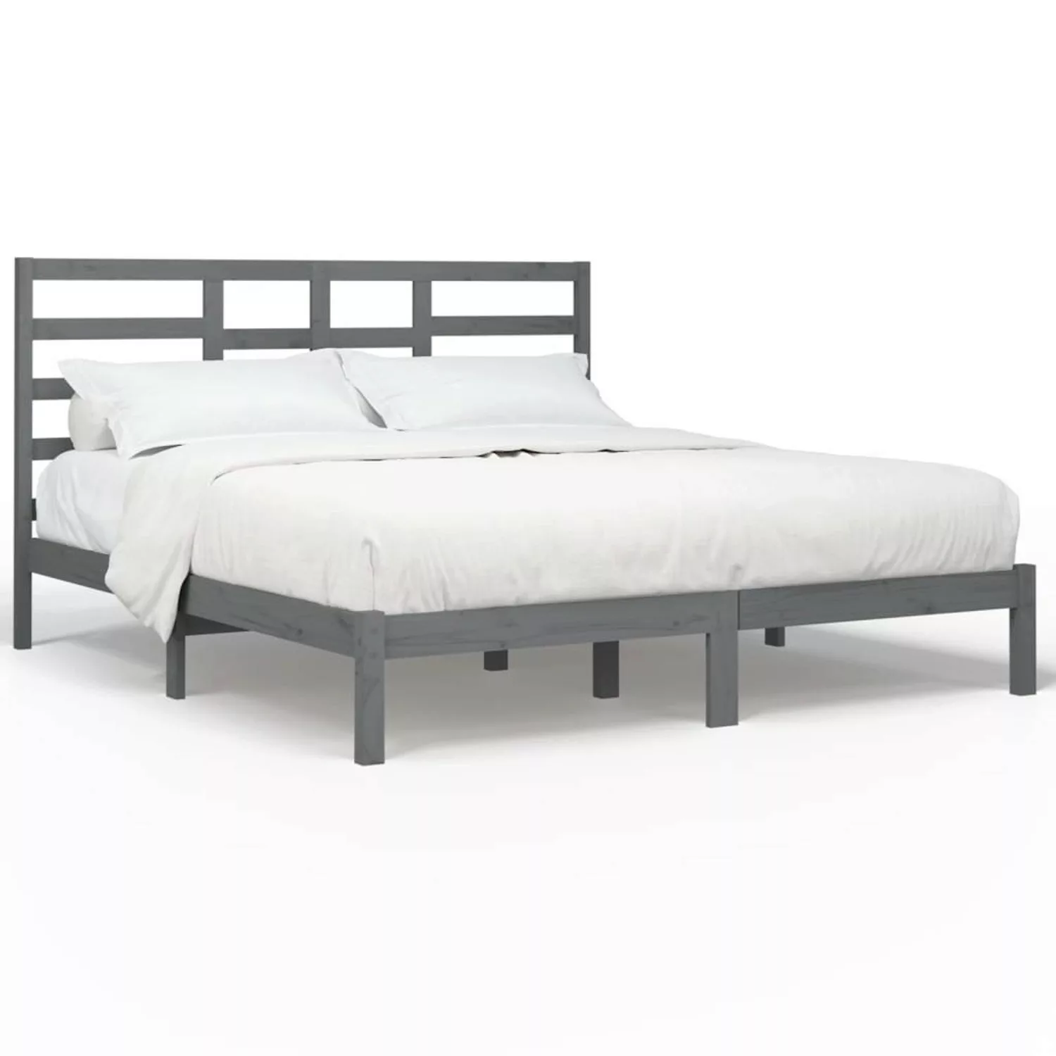 Vidaxl Massivholzbett Grau 200x200 Cm günstig online kaufen