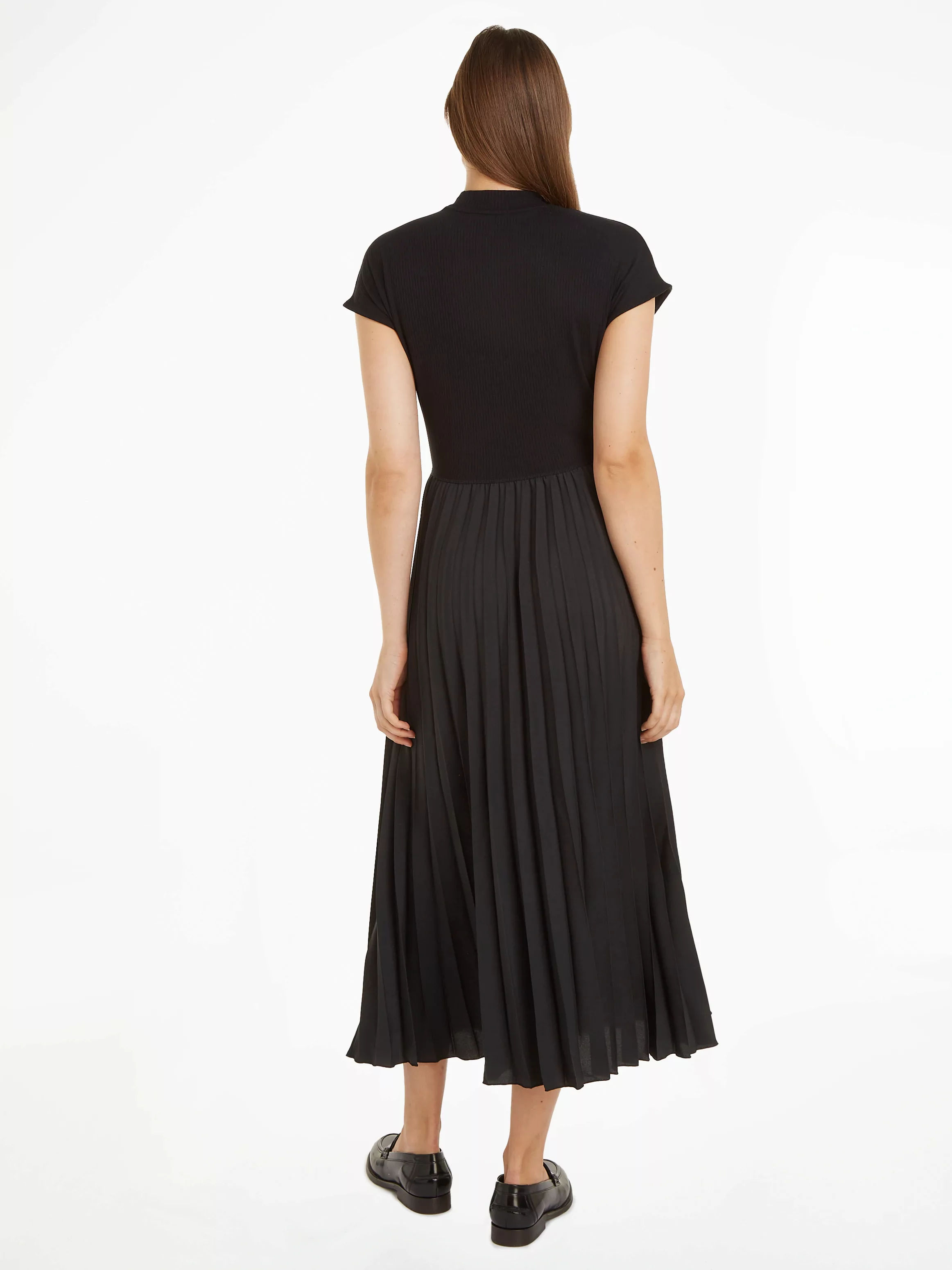 Tommy Hilfiger Jerseykleid 5X2 RIB MK-NK PLEAT MIDI DRS SS mit Markenlabel günstig online kaufen