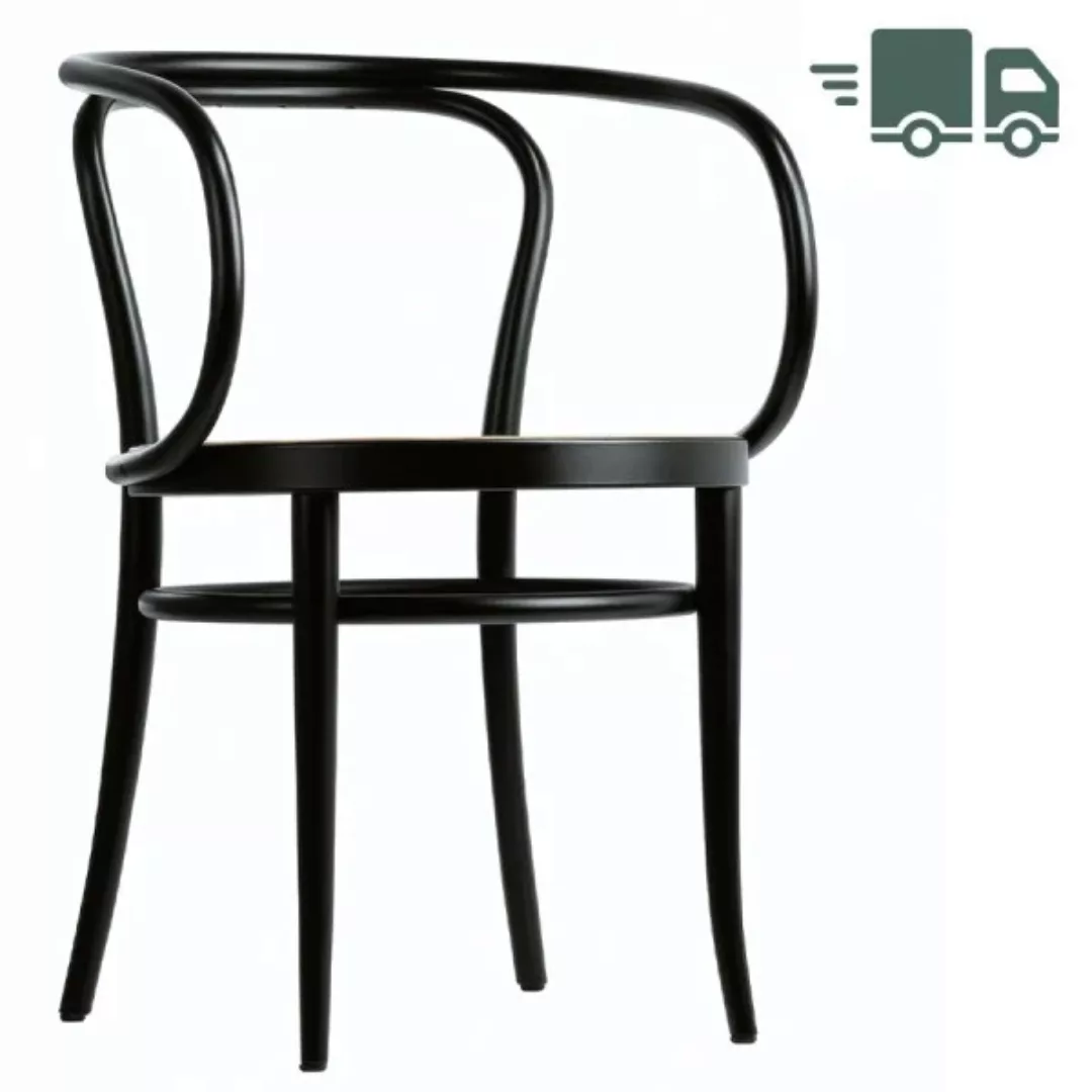 THONET 209 Bugholzarmlehnenstuhl | Rohrgeflecht-Sitz | Buche schwarz gebeiz günstig online kaufen