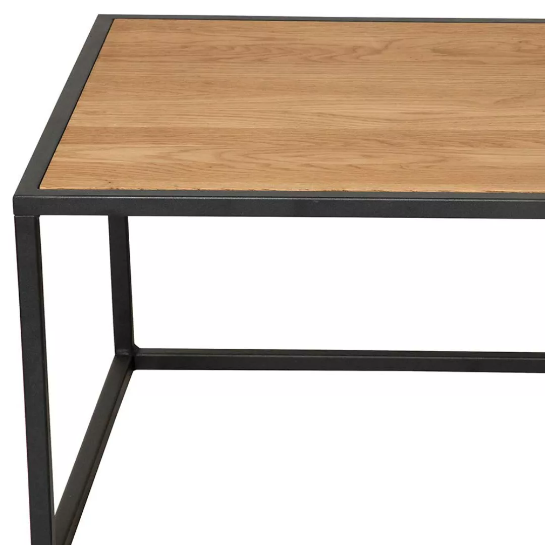 Sofa Tisch aus Eiche Massivholz geölt Bügelgestell aus Metall günstig online kaufen
