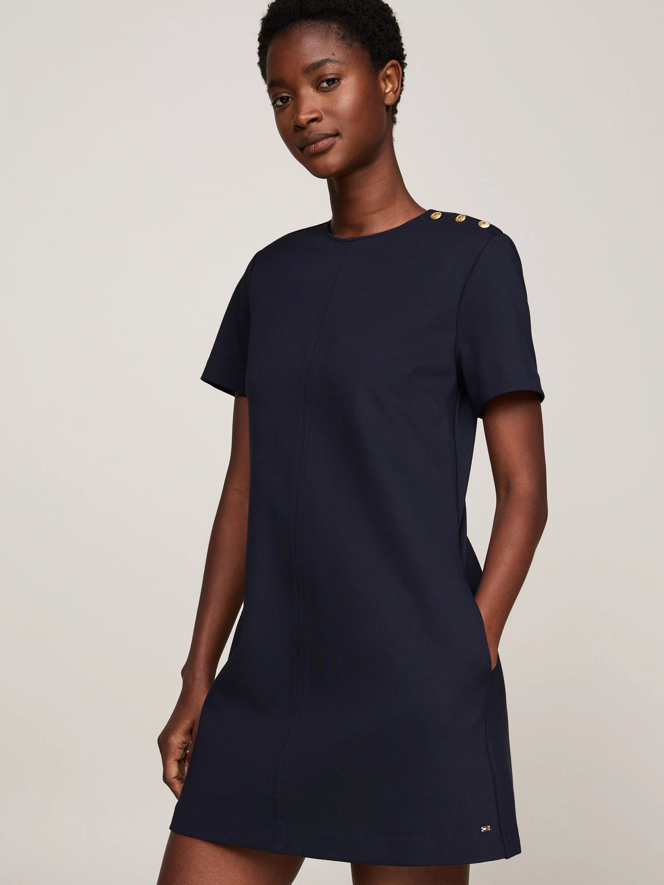 Tommy Hilfiger Blusenkleid "PUNTO S/S SHORT SHIFT DRESS", mit Kurzarm günstig online kaufen