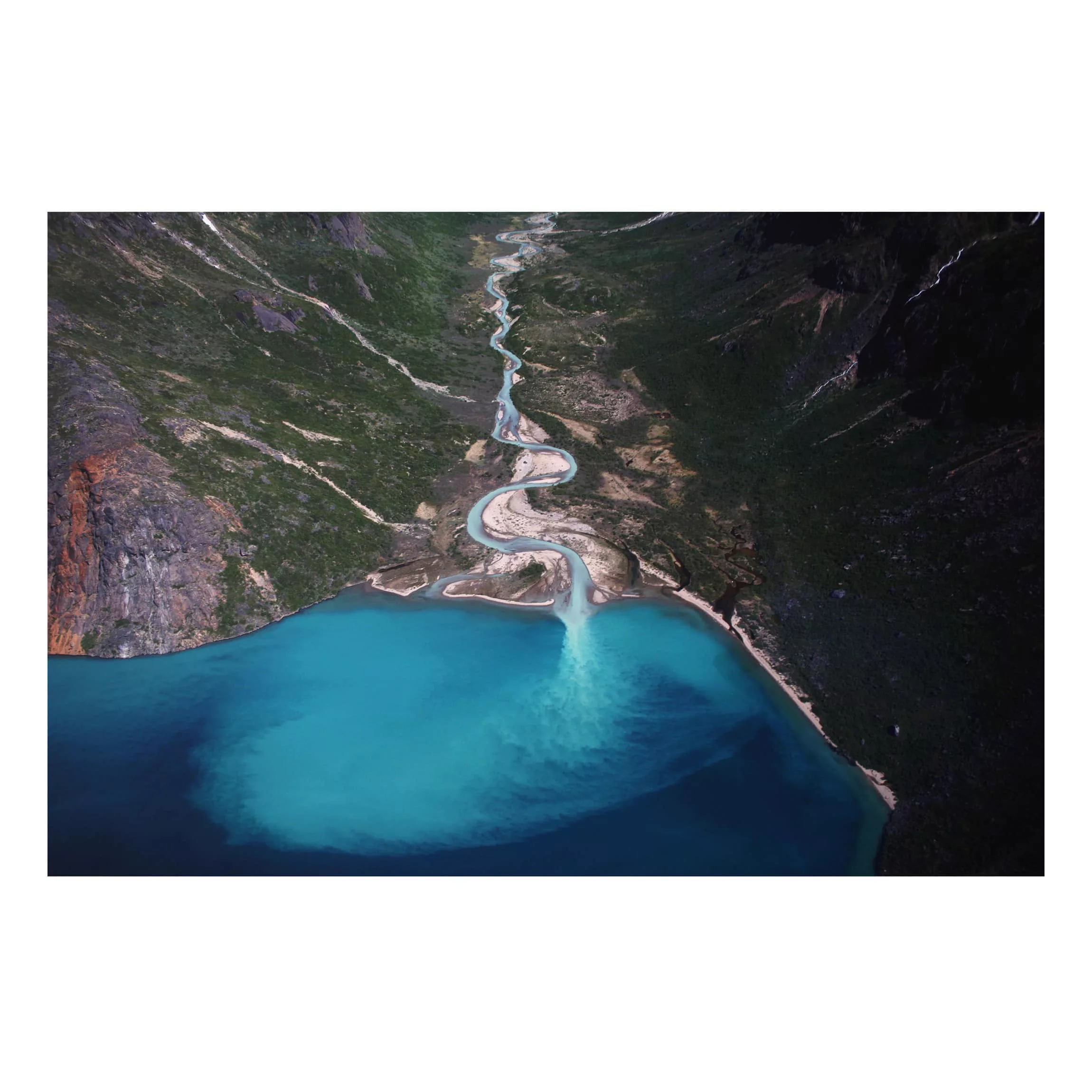 Alu-Dibond Bild Natur & Landschaft - Querformat 3:2 Fluss in Grönland günstig online kaufen
