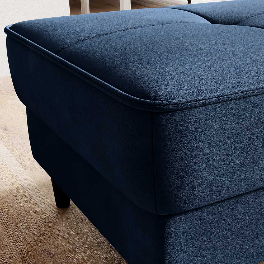 Polsterhocker Couchhocker in Blau aus Samt günstig online kaufen