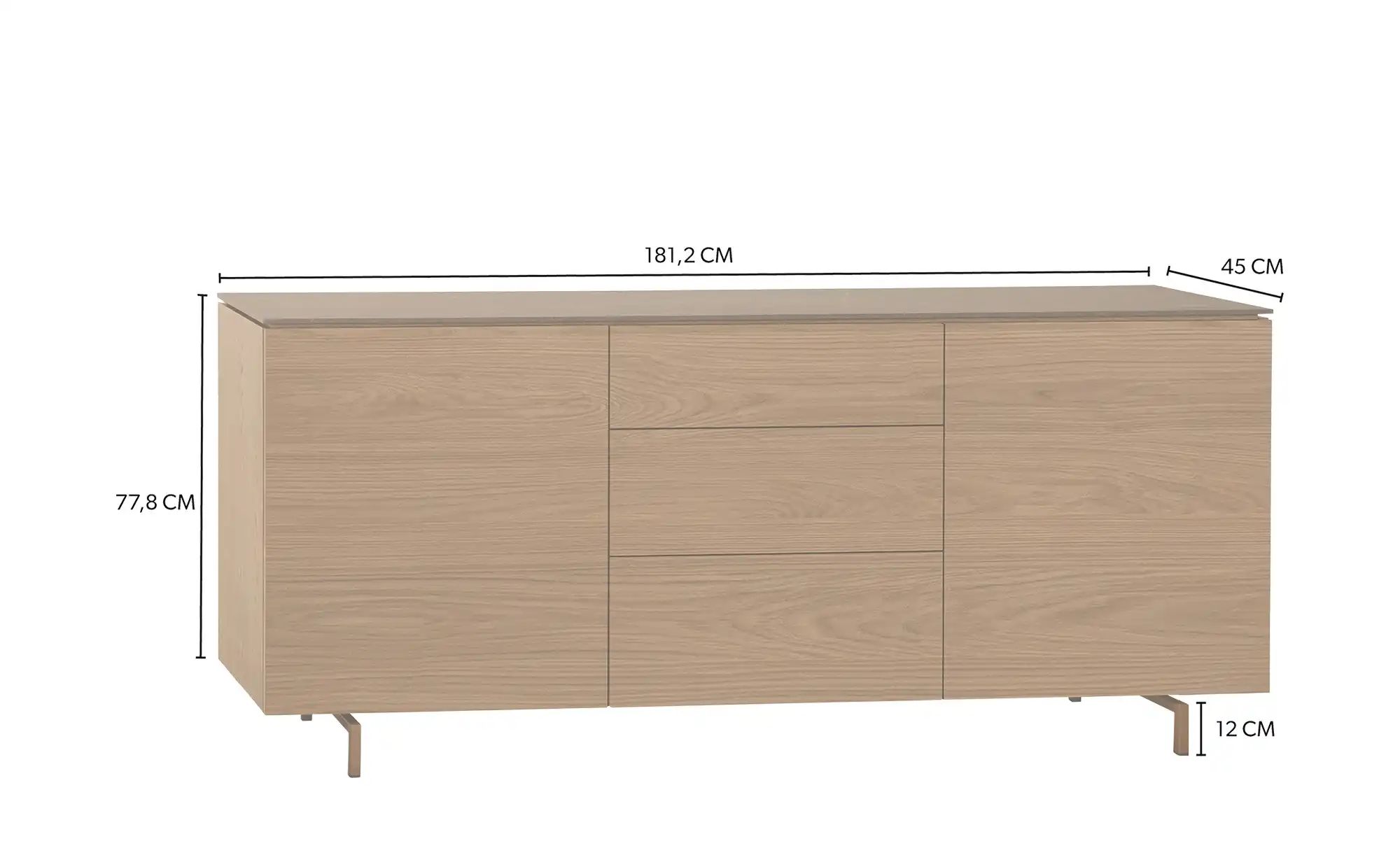 uno Sideboard  Stone ¦ holzfarben ¦ Maße (cm): B: 181 H: 77 T: 45.0 Kommode günstig online kaufen