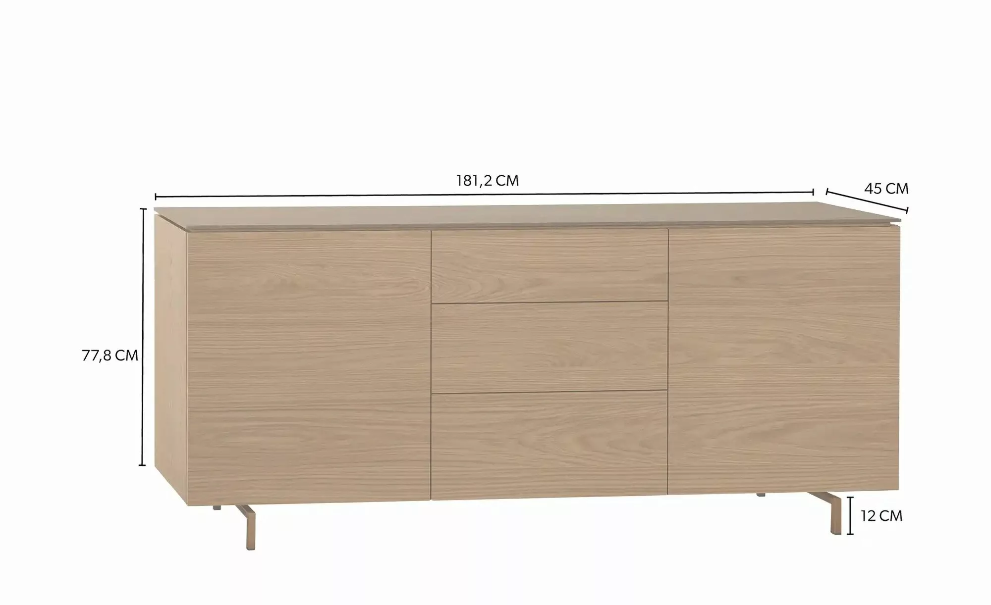 uno Sideboard  Stone ¦ holzfarben ¦ Maße (cm): B: 181 H: 77 T: 45.0 Kommode günstig online kaufen