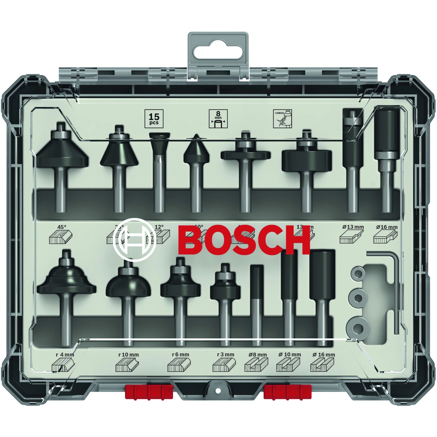 Bosch Fräser-Set 15-teilig 8 mm günstig online kaufen