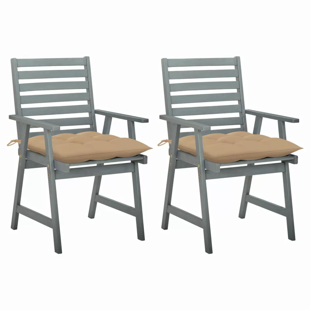 Garten-essstühle Mit Kissen 2 Stk. Massivholz Akazie günstig online kaufen