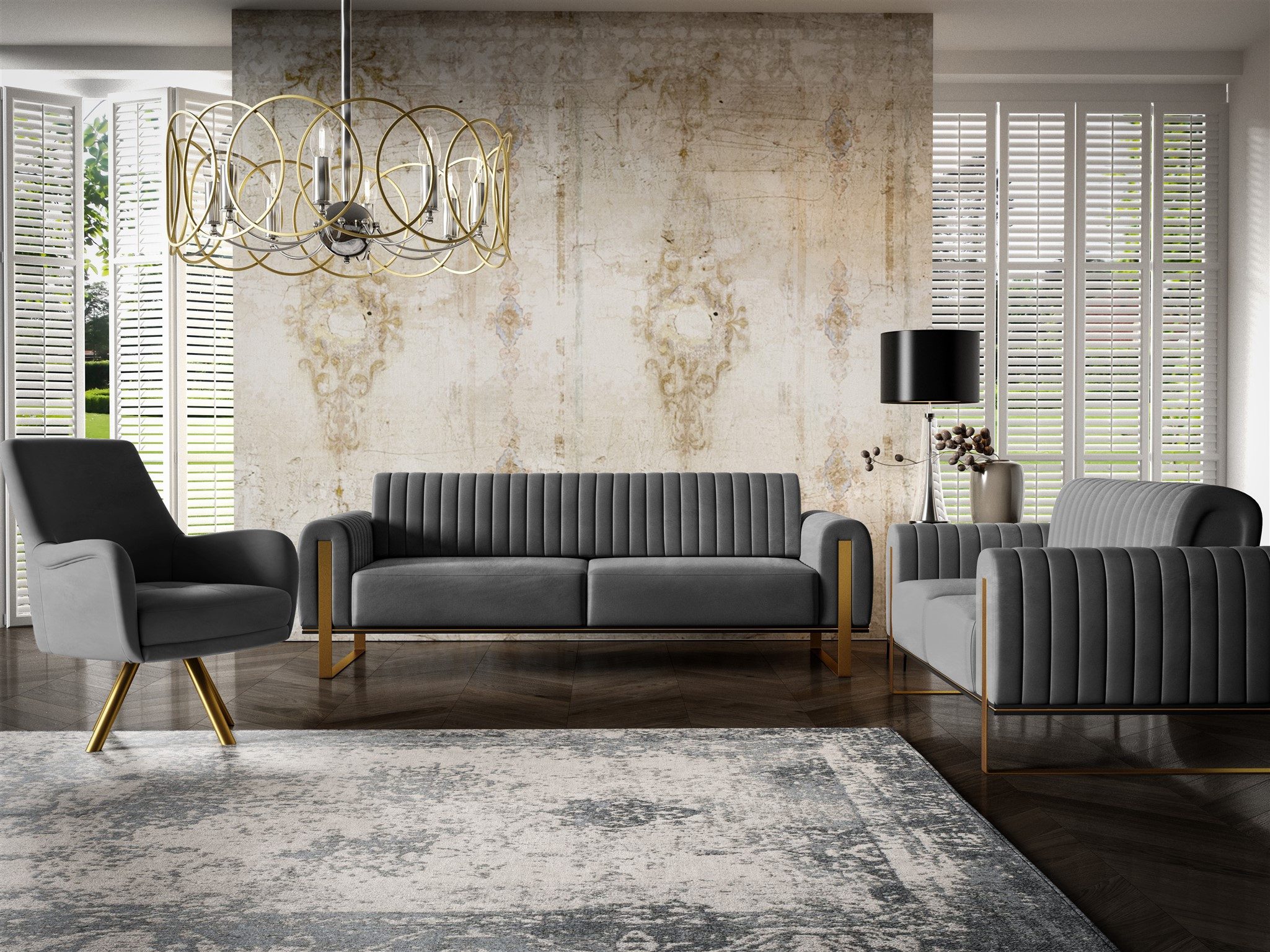 Fun Möbel Polstergarnitur Sofaset Designersofas VALERIE günstig online kaufen
