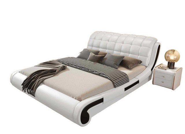 JVmoebel Bett, Doppelbett Bett Ehebett Design Polsterbett Designbett Leder günstig online kaufen