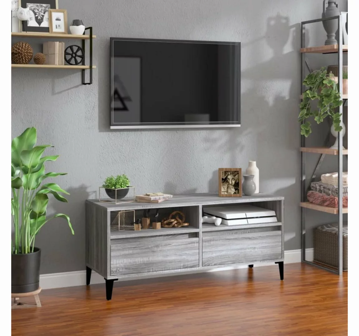 furnicato TV-Schrank Grau Sonoma 100x34,5x44,5 cm Holzwerkstoff günstig online kaufen