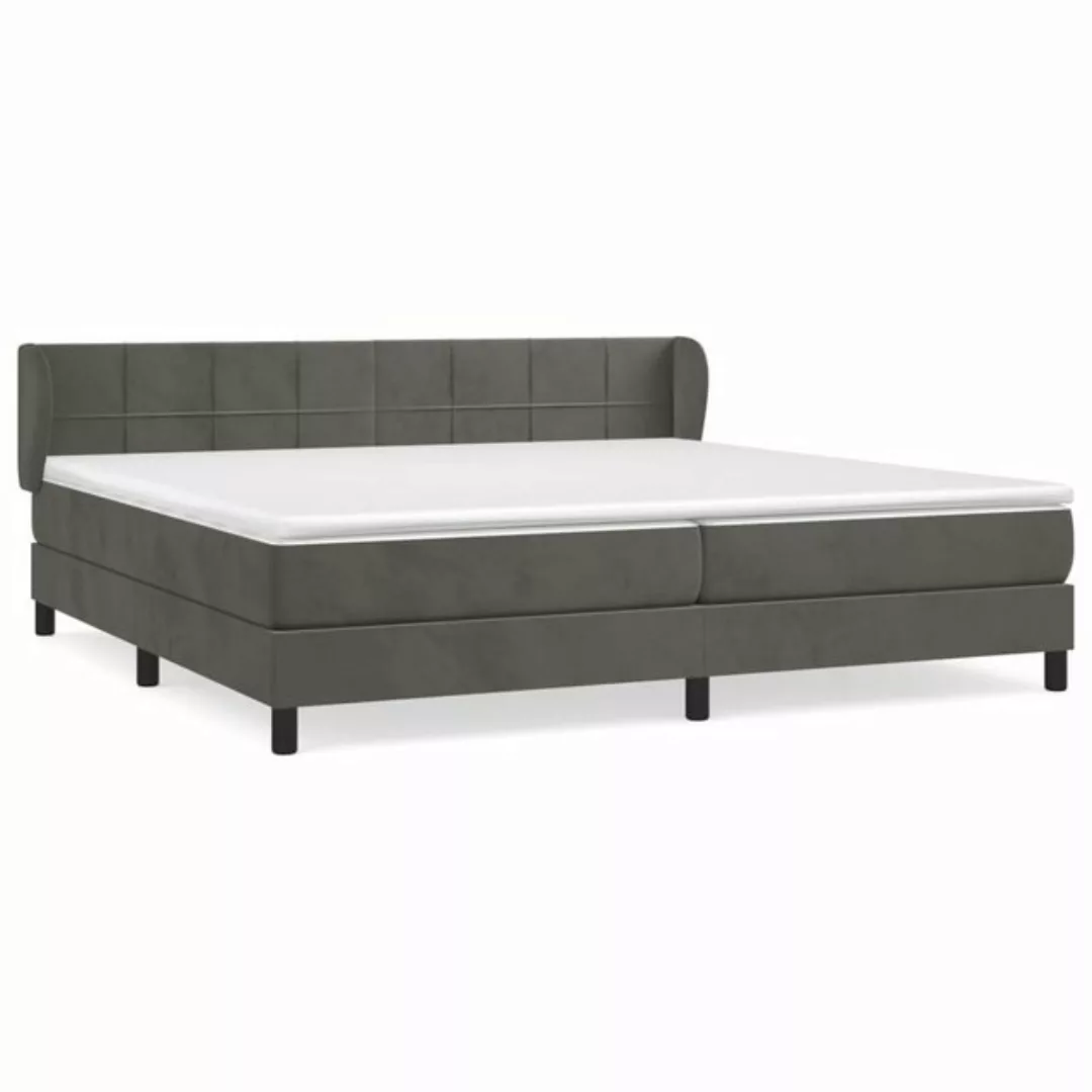 furnicato Bett Boxspringbett mit Matratze Dunkelgrau 200x200 cm Samt günstig online kaufen