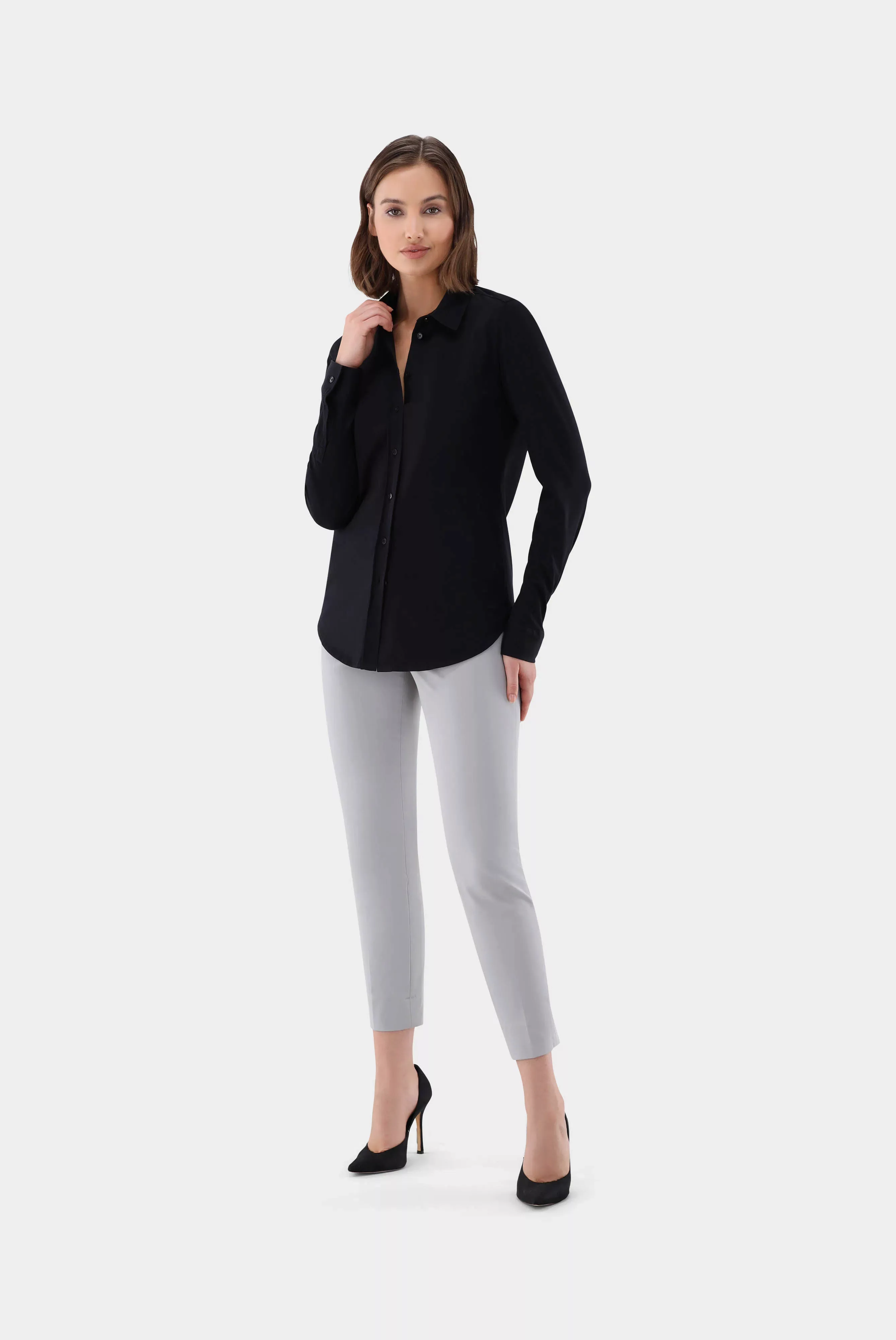 Jersey Hemdbluse günstig online kaufen