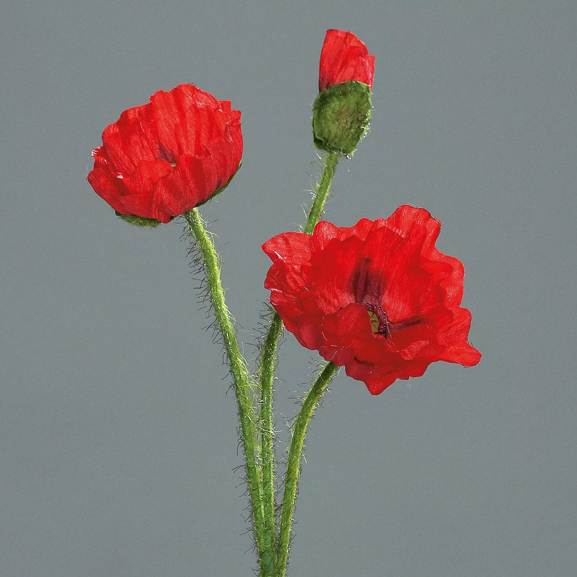 Kunstblume Mohnzweig mit 2 Blüten und günstig online kaufen