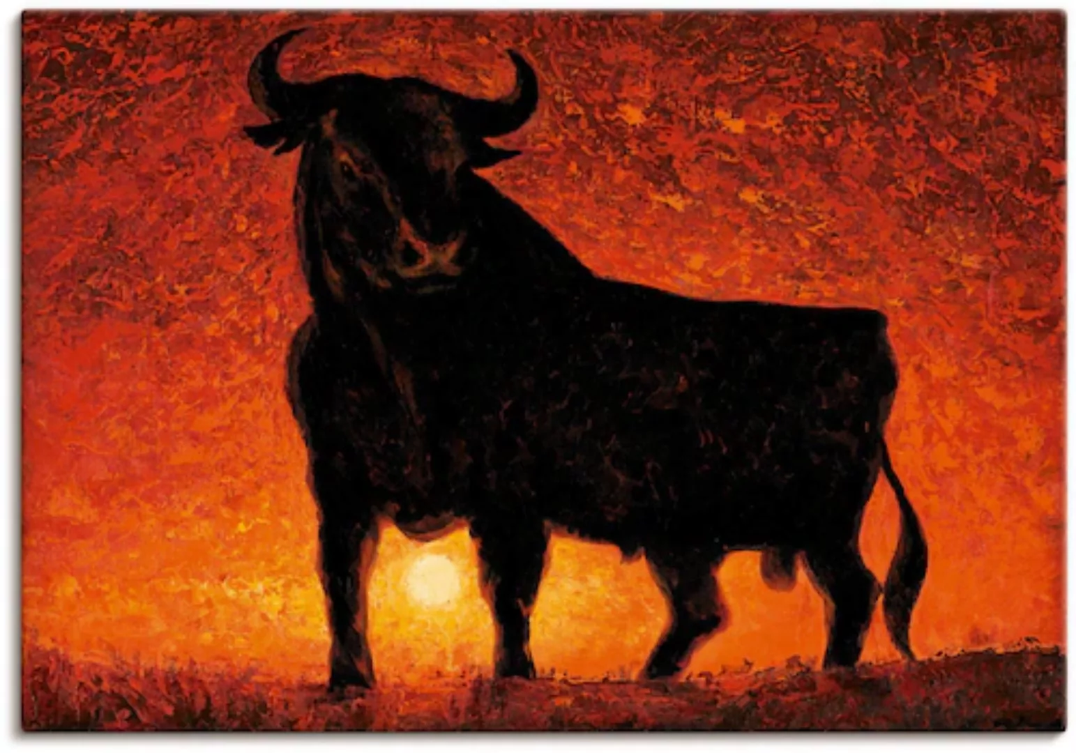 Artland Leinwandbild »Andalusischer Stier«, Wildtiere, (1 St.), auf Keilrah günstig online kaufen