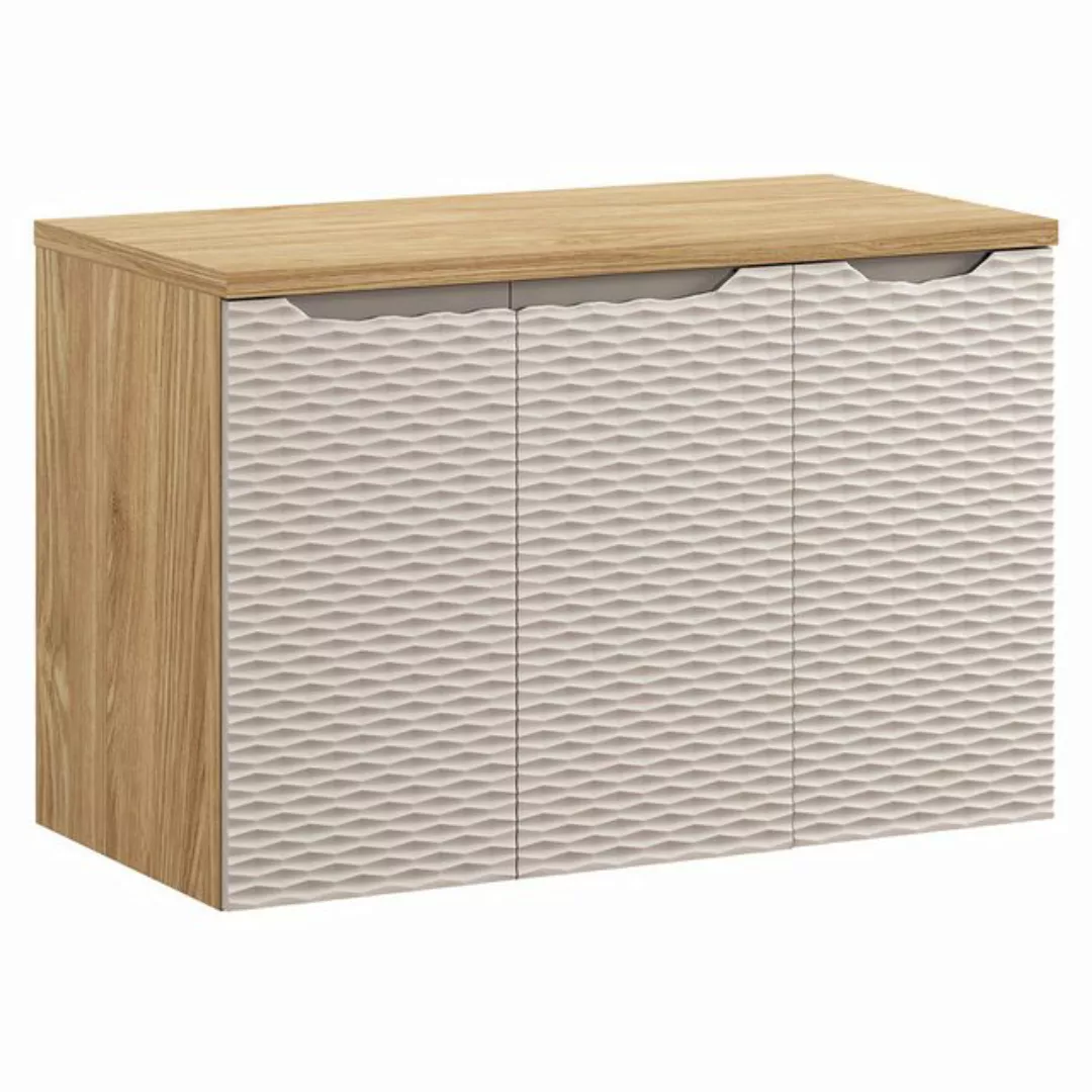 Lomadox Waschbeckenschrank OLUO-56-BEIGE Waschtischunterschrank, 90cm, Eich günstig online kaufen