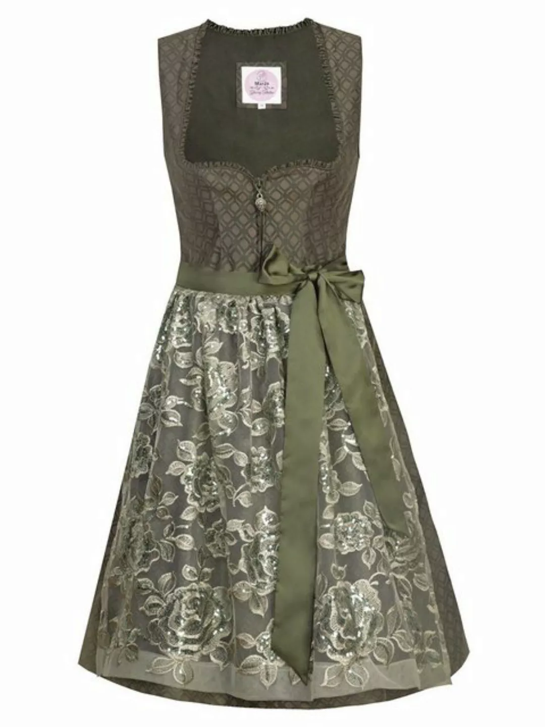 MarJo Trachtenkleid Mini Dirndl 2tlg. 58 cm AMPFING waldgrün günstig online kaufen