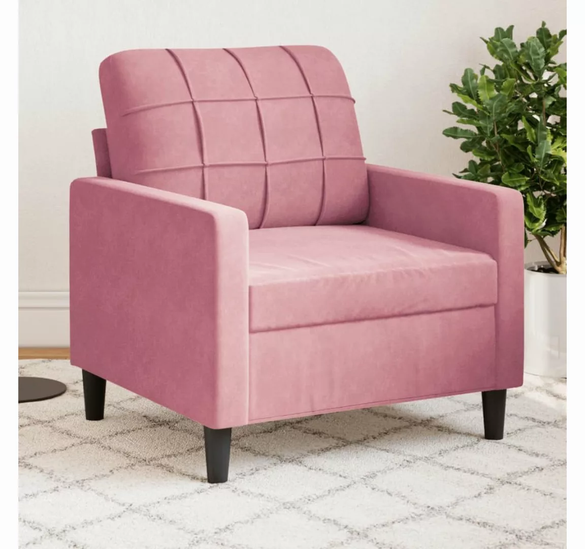 vidaXL Sofa Sofa/ 2-Sitzer/ 3-Sitzer Samt, 60 cm, Rosa günstig online kaufen