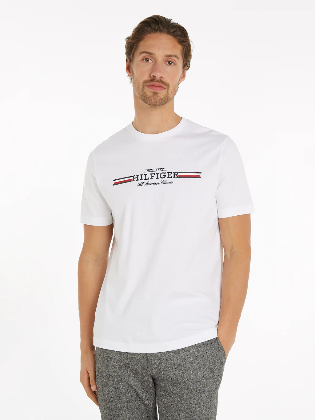 Tommy Hilfiger Rundhalsshirt "HILFIGER CHEST STRIPE TEE" günstig online kaufen