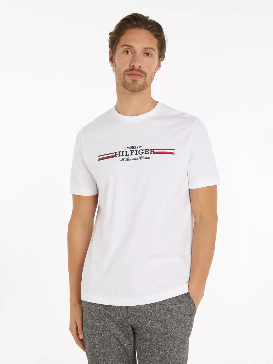 Tommy Hilfiger Rundhalsshirt "HILFIGER CHEST STRIPE TEE" günstig online kaufen