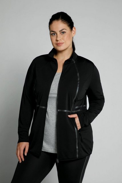 Ulla Popken Sweatjacke Sweatjacke Metallic-Streifen Power-Stretch günstig online kaufen