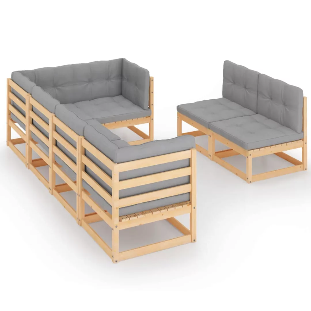 7-tlg. Garten-lounge-set Mit Kissen Kiefer Massivholz günstig online kaufen