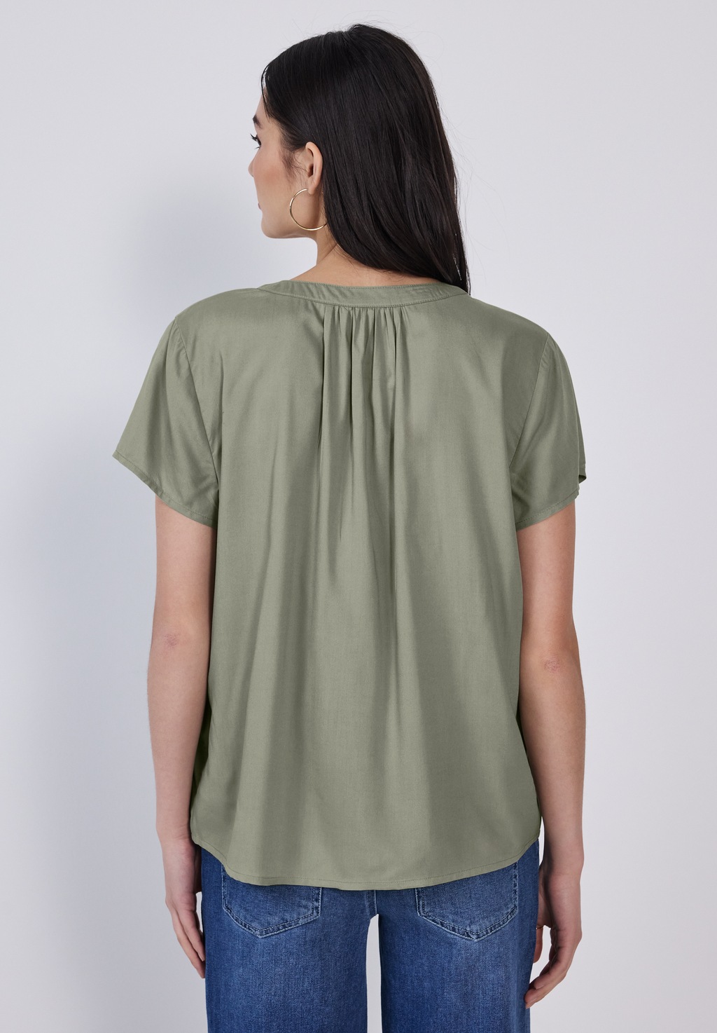 STREET ONE STUDIO Shirtbluse, mit geschlitztem Rundhalsausschnitt günstig online kaufen