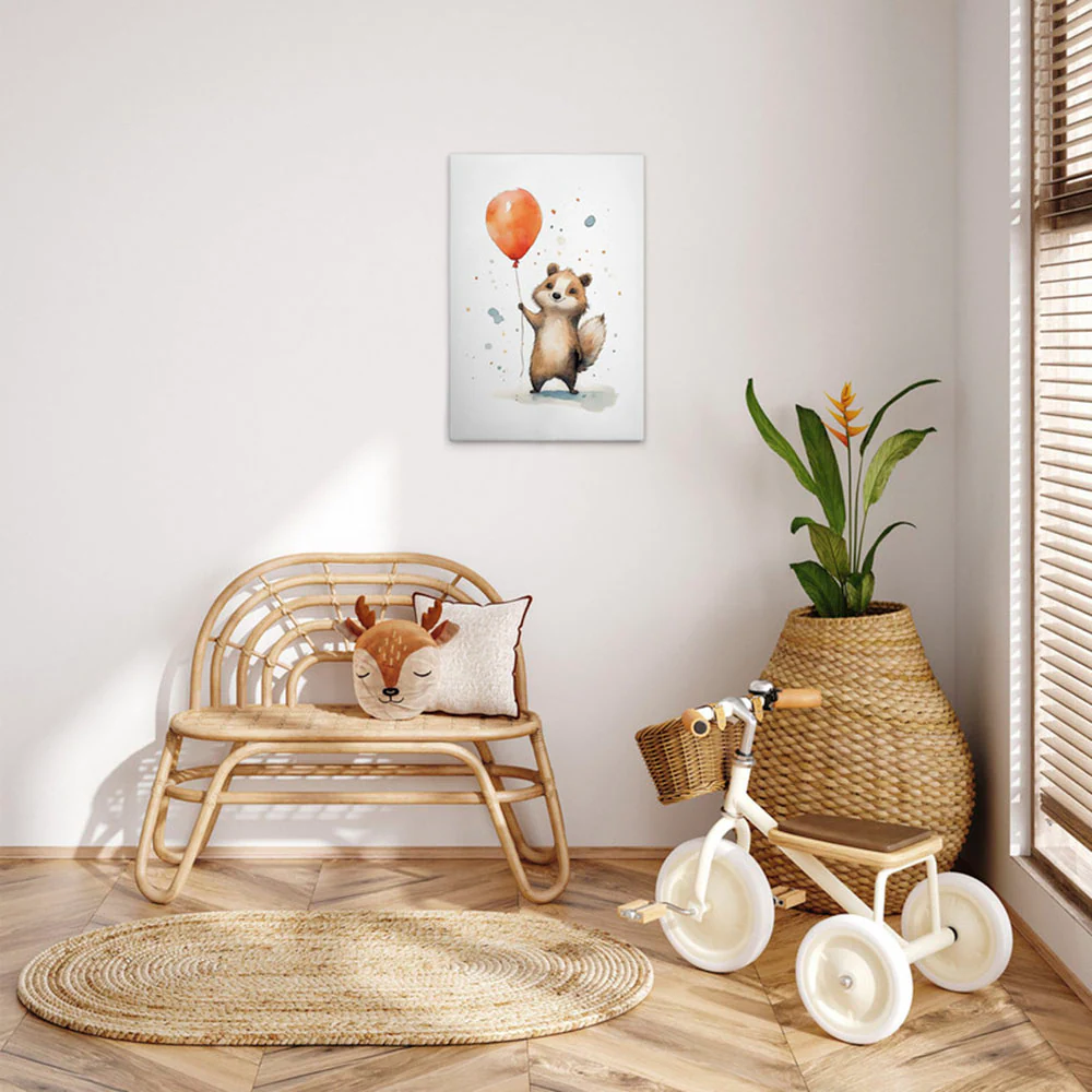 A.S. Création Leinwandbild "Cute Raccoon Orange - Wandbild Weiß Braun Keilr günstig online kaufen