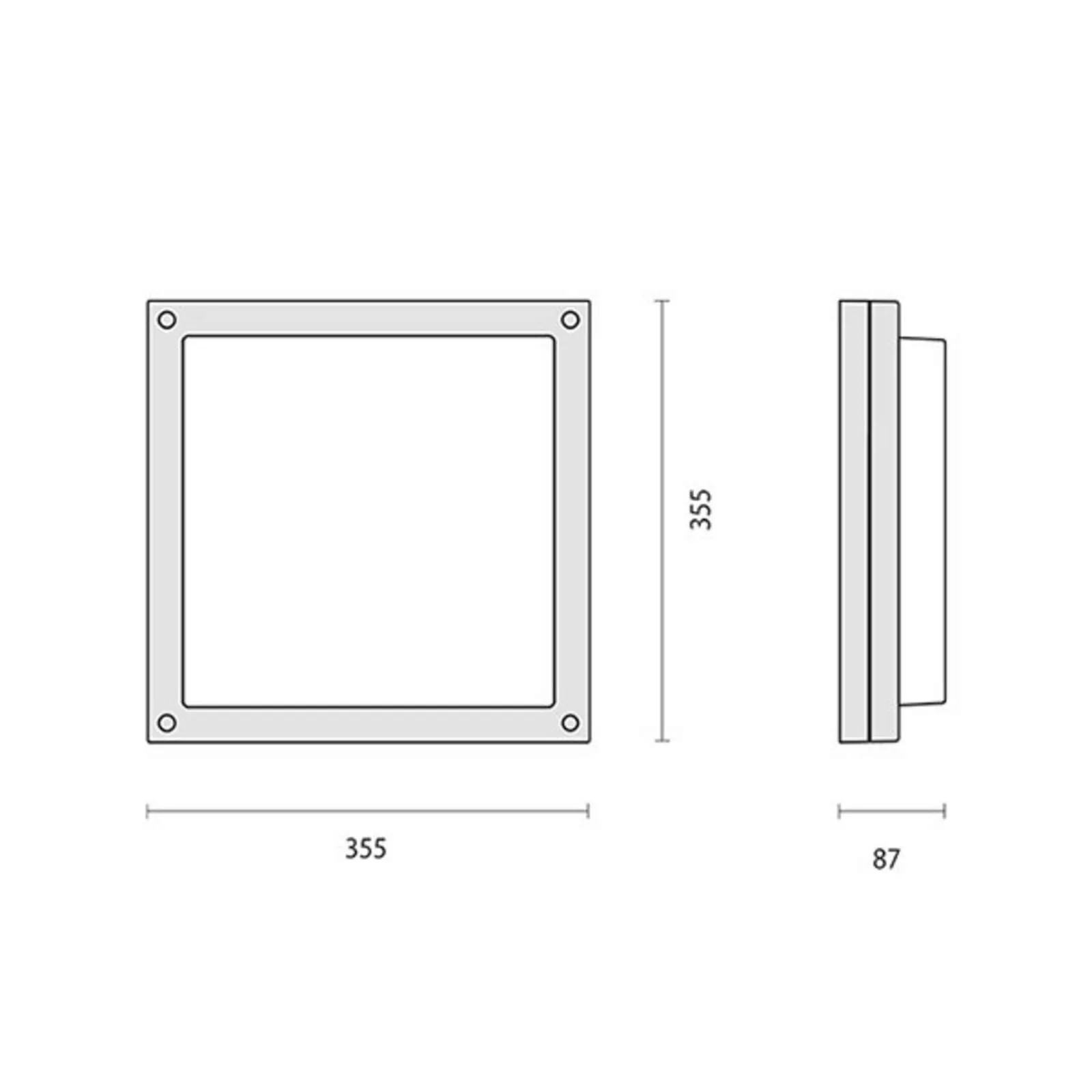 LED-Wandleuchte Bliz Square 40, 3.000K, weiß günstig online kaufen