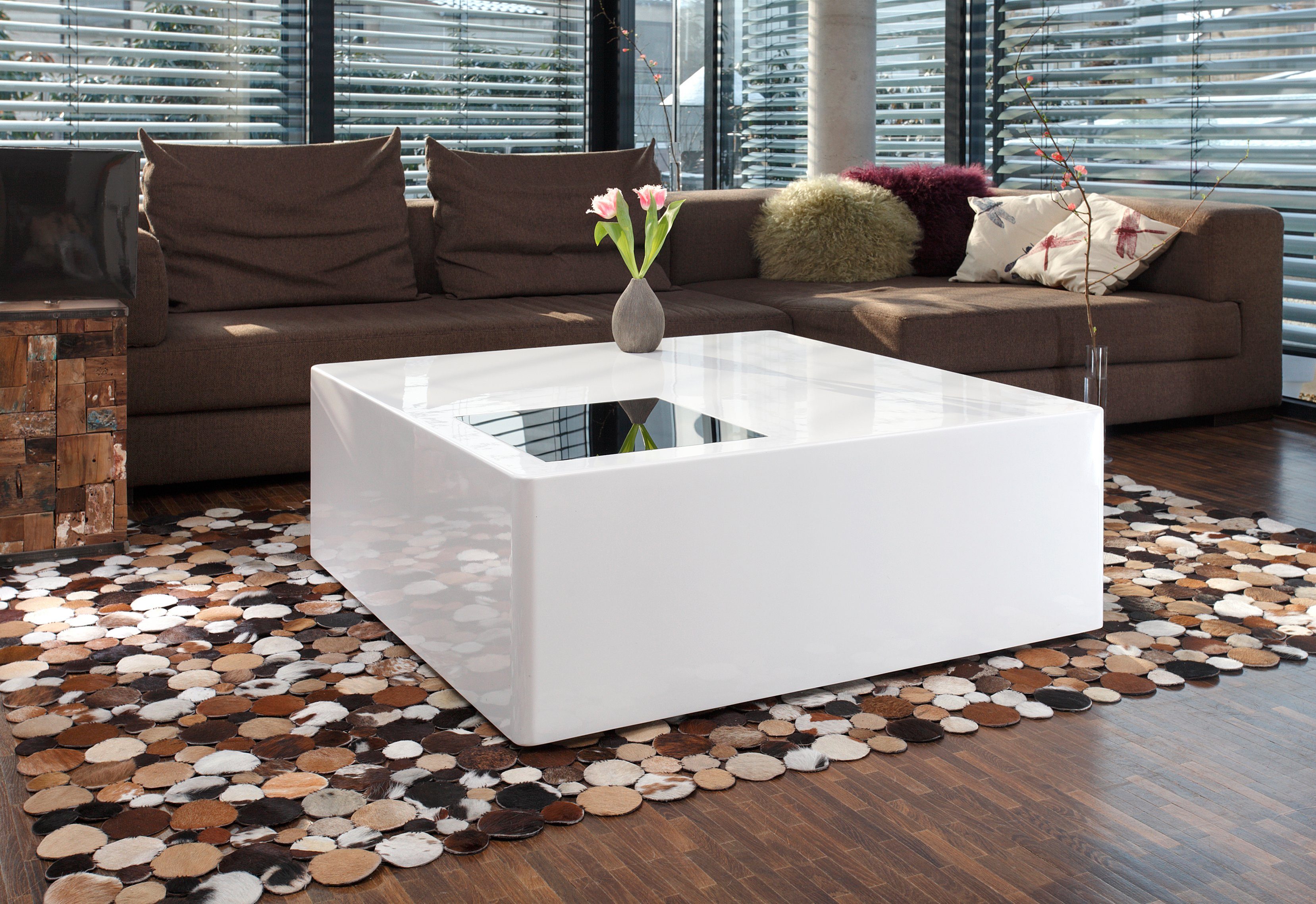 SalesFever Couchtisch, Schwarzglas Quadrat: Elegant und ohne Leuchtmittel günstig online kaufen
