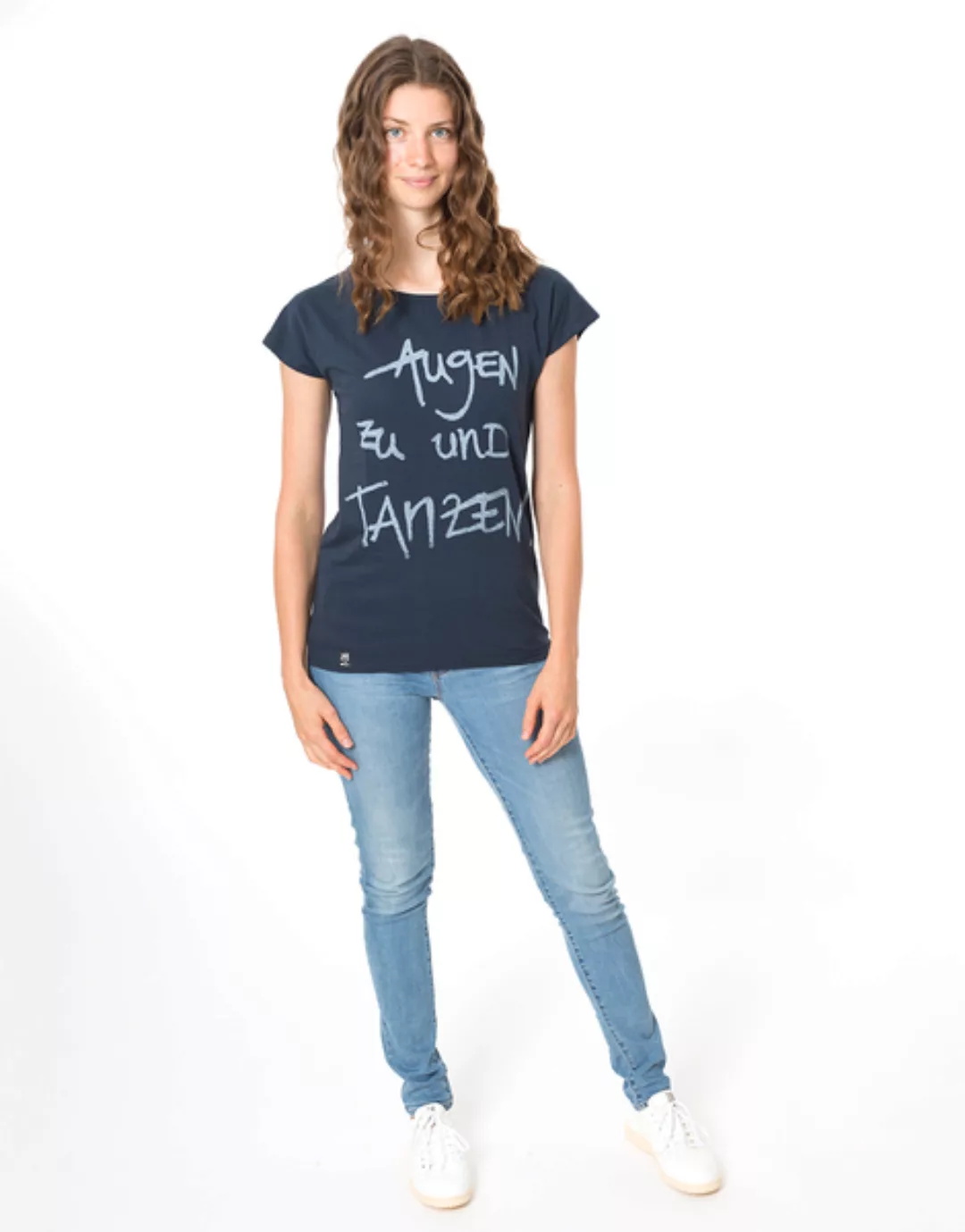 Bio T-shirt "Lea Augen Zu Und Tanzen Navy" günstig online kaufen