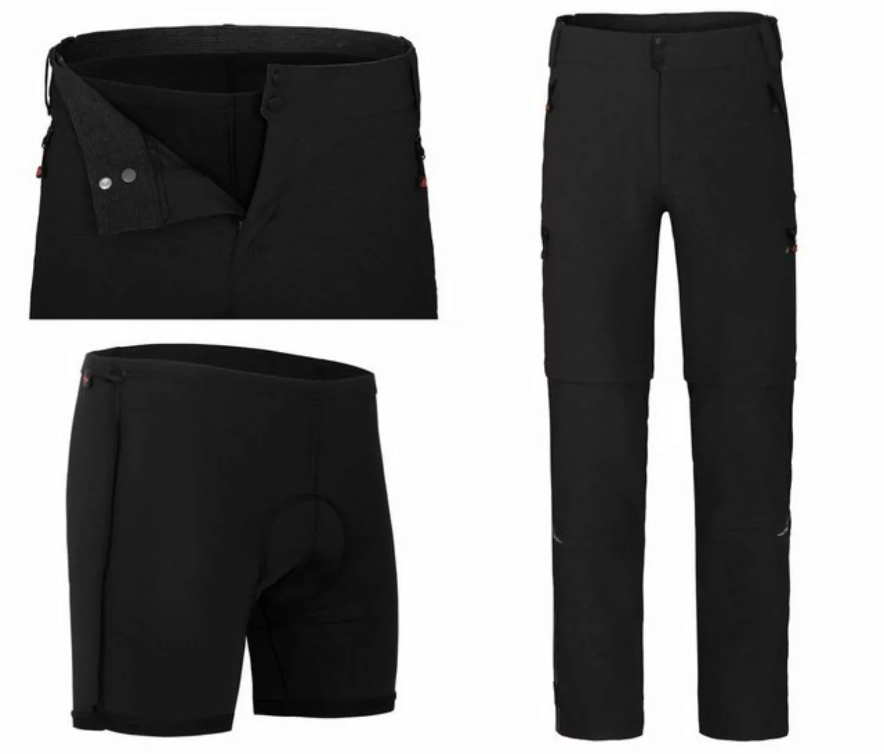 Zip-off-Hose PORVOO Zipp-Off (mit gepolsterter Innenhose) Herren Radhose, r günstig online kaufen