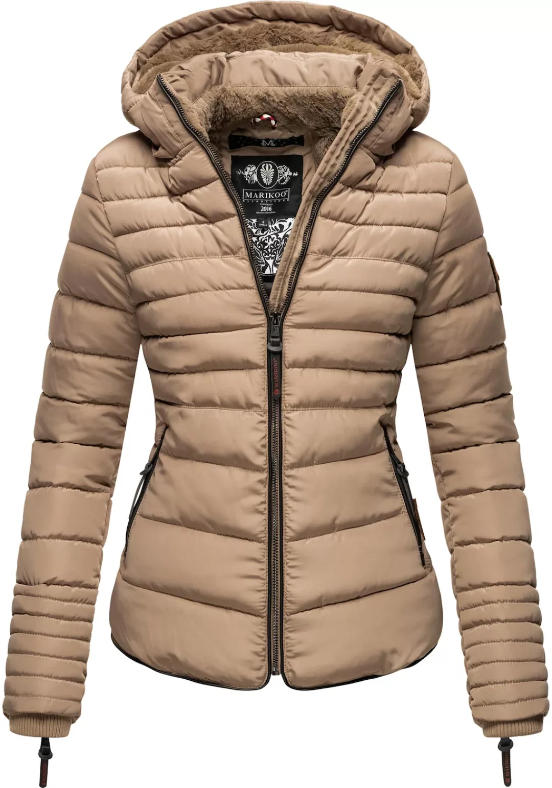 Marikoo Winterjacke "Amber", mit Kapuze, stylische Steppjacke mit Teddyfutt günstig online kaufen