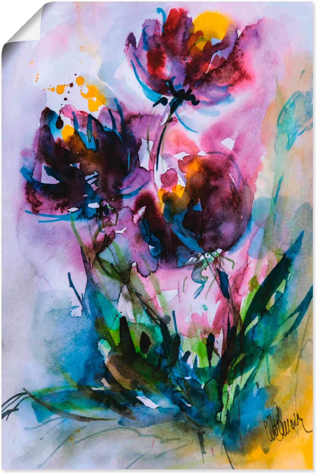Artland Wandbild "Küchenschelle", Blumen, (1 St.), als Alubild, Outdoorbild günstig online kaufen