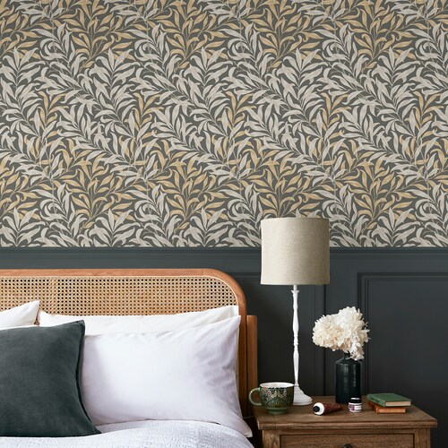 William Morris at Home Vliestapete Willow Bough 10 m x 52 cm Grau FSC® günstig online kaufen