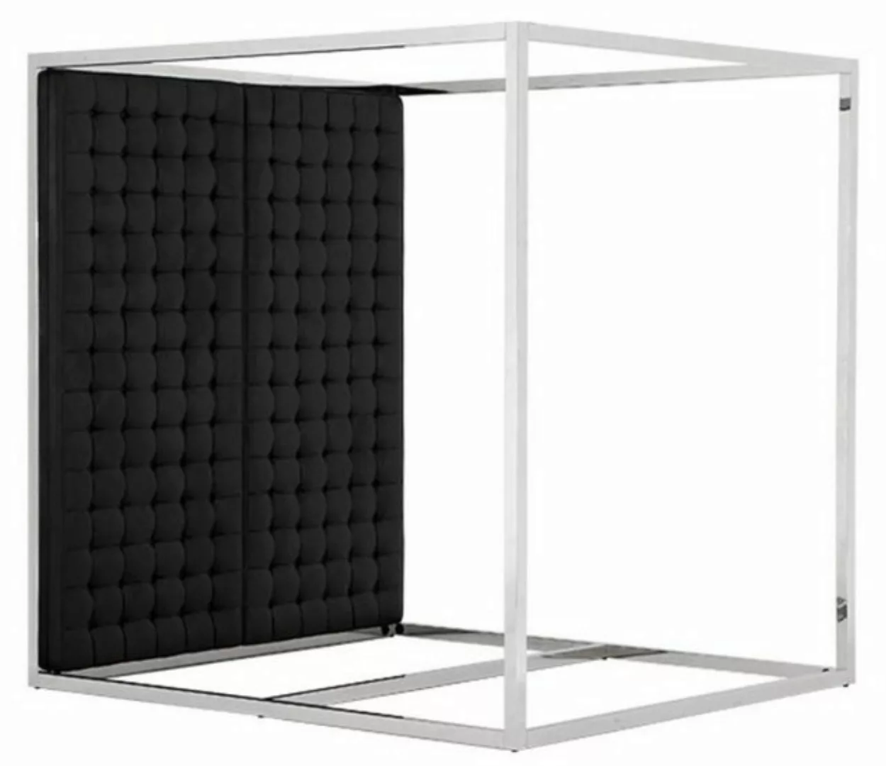 Casa Padrino Bett Bettgestell mit Kopfteil in schwarzer Leder-Optik 190 x 2 günstig online kaufen
