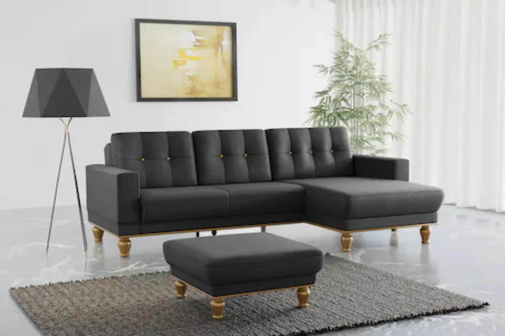 sit&more Ecksofa »Orient 5 V L-Form«, mit Strass-Stein, wahlweise mit Bettf günstig online kaufen