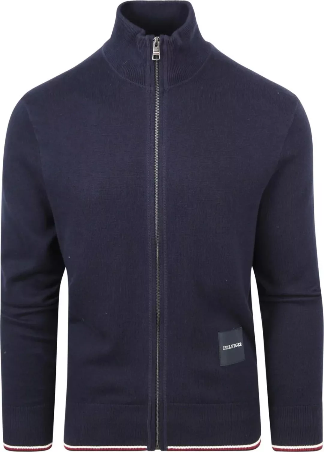 Tommy Hilfiger Strickjacke Monotype Navy - Größe L günstig online kaufen