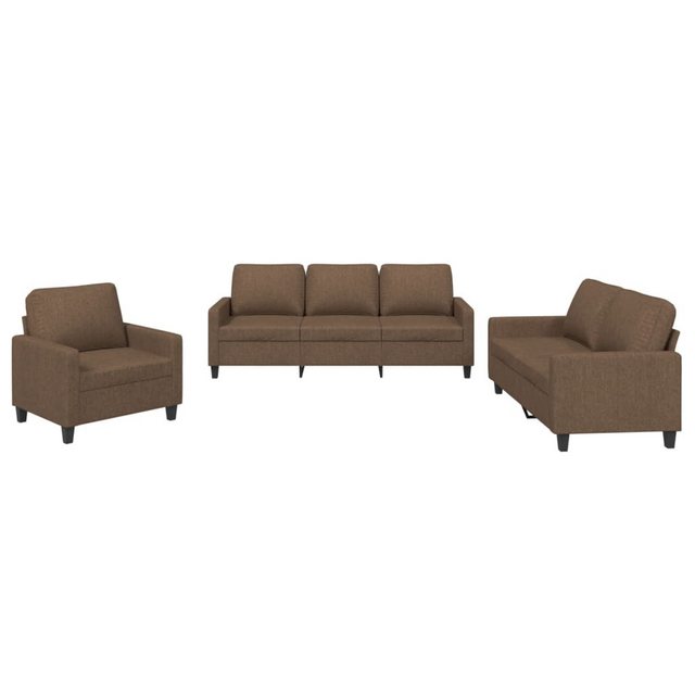 vidaXL Sofa Sofagarnitur mit Kissen Stoff, Standard, Braun günstig online kaufen