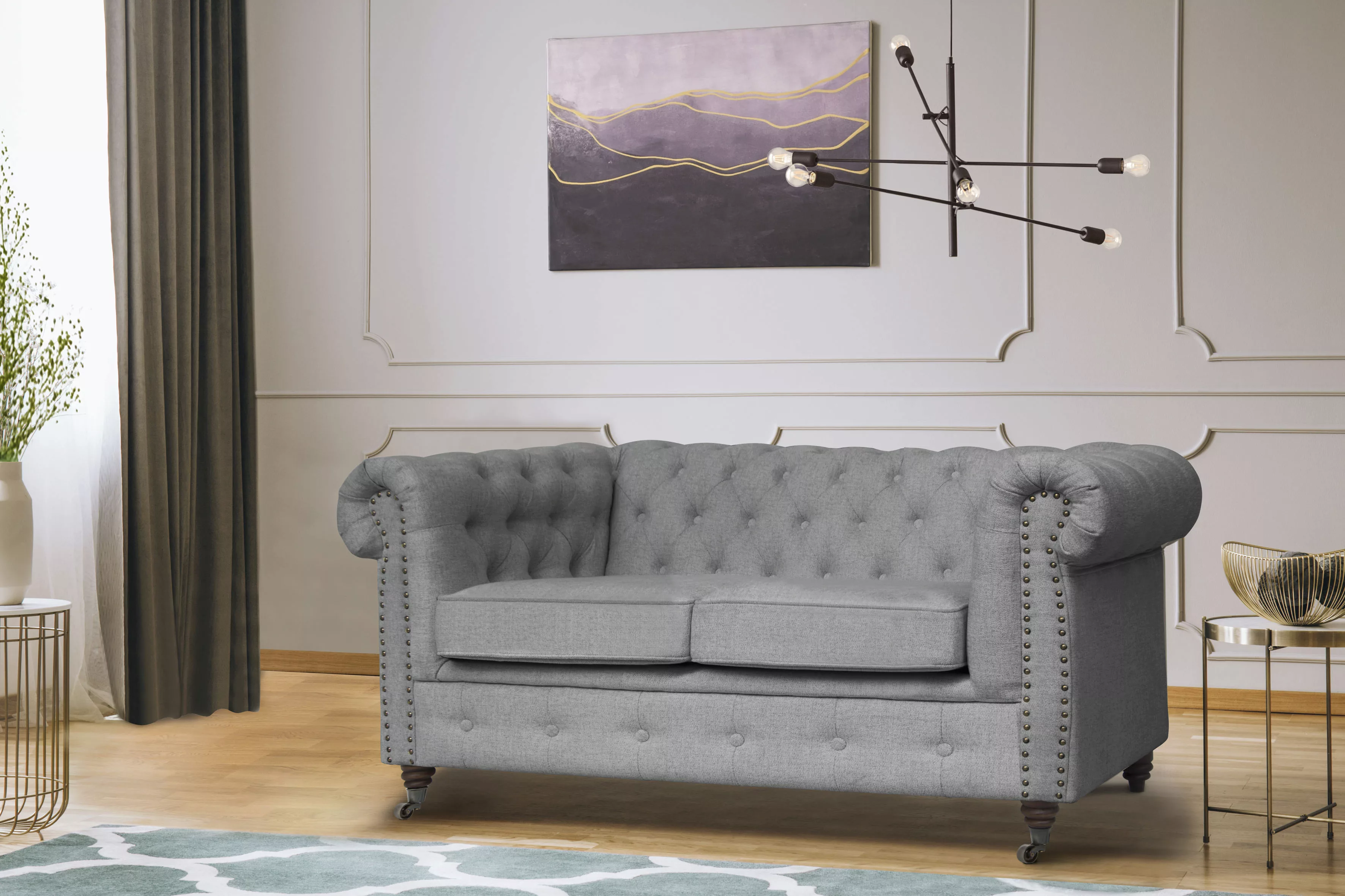 Home affaire Chesterfield-Sofa "Aarburg", aufwändige Knopfheftung und Ziern günstig online kaufen