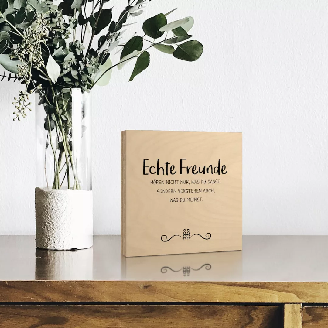 Artland Holzbild "Echte Freunde", Sprüche & Texte, (1 St.) günstig online kaufen