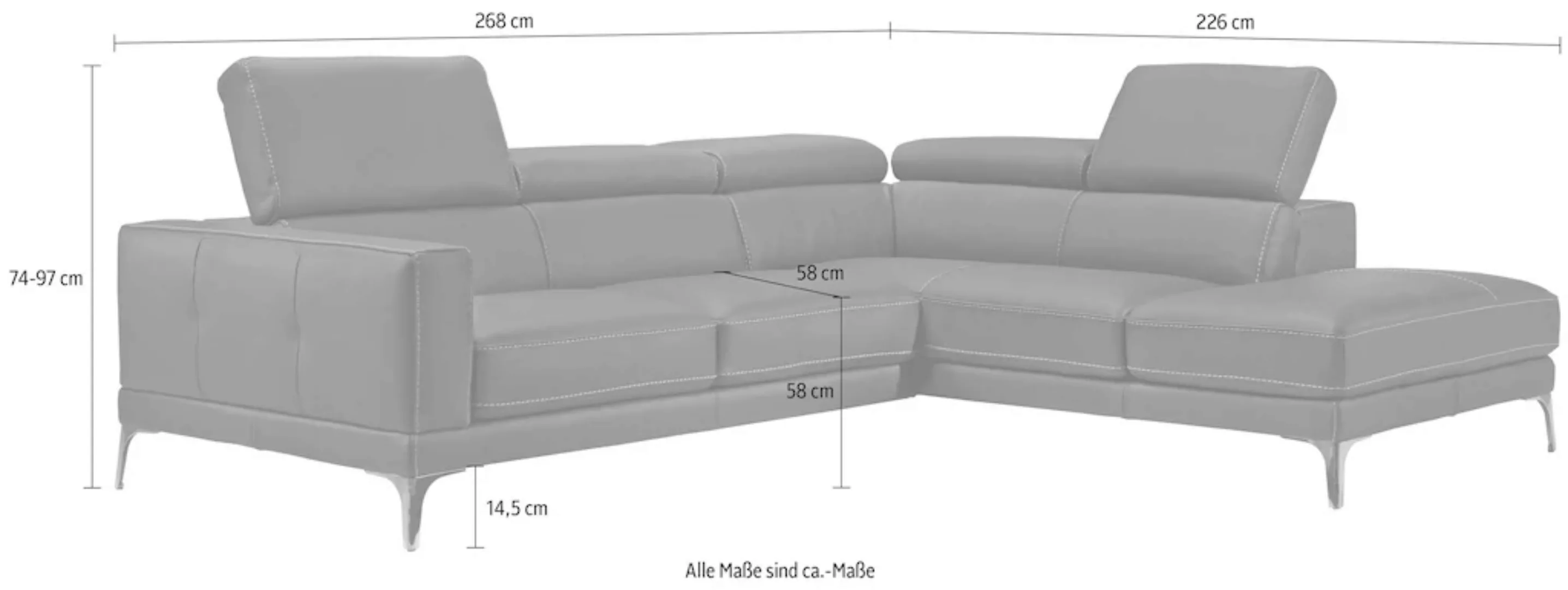 Egoitaliano Ecksofa "Claudie, Designsofa mit extrakomfortablem Sitzkomfort" günstig online kaufen