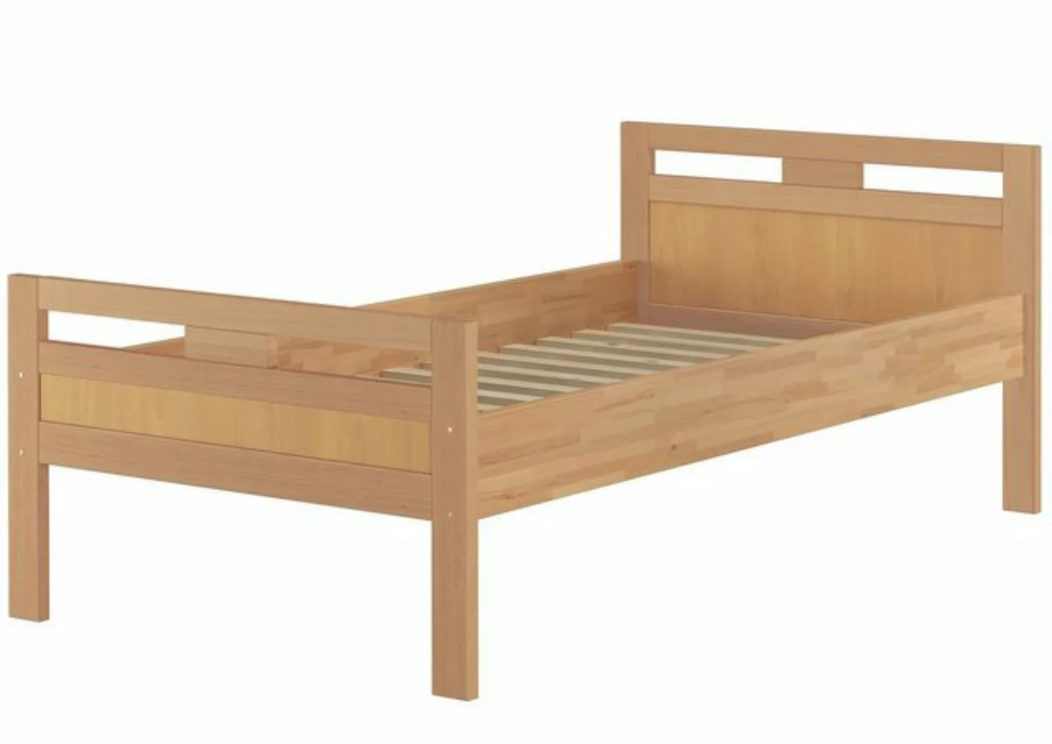 ERST-HOLZ Bett Hohes Seniorenbett Gästebett Buche Massivholz 100x200 mit Ro günstig online kaufen