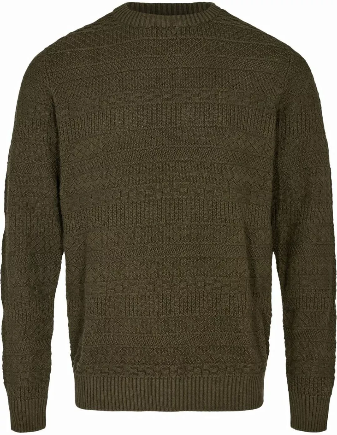 Anerkjendt Pullover Sune Jacquard Dunkelgrün - Größe XXL günstig online kaufen