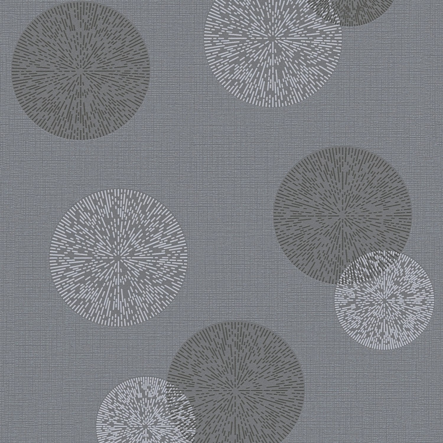 Bricoflor Graue Tapete mit Kreis Muster Abstrakte Vliestapete mit Blüten Ru günstig online kaufen