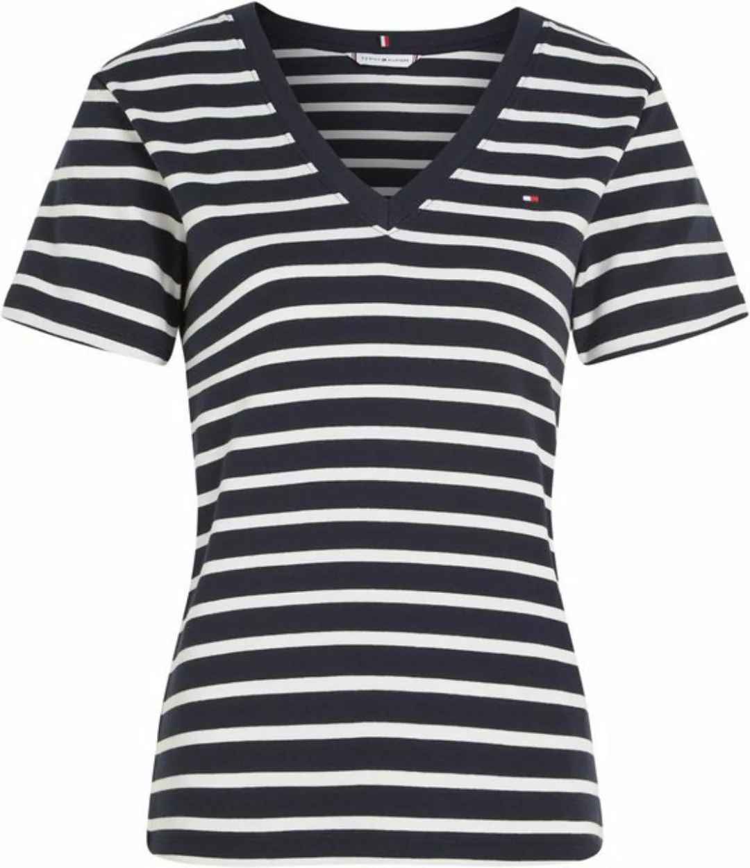 Tommy Hilfiger Curve V-Shirt CRV NEW SLIM CODY V-NECK SS mit Logostickerei günstig online kaufen